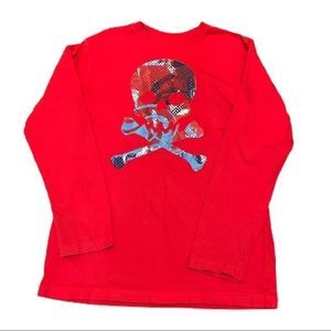 Children’s Place red long sleeve skull shirt 10/12